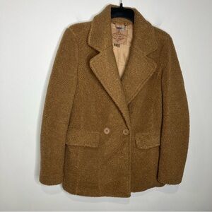 JouJou teddy bear blazer pea coat style coat size small caramel colored